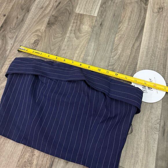 Princess Polly navy pinstriped Sebastian tube top - Picture 3 of 7
